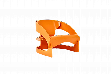 Armchair 4801 in orange wood by Joe Colombo for Kartell, 1960s