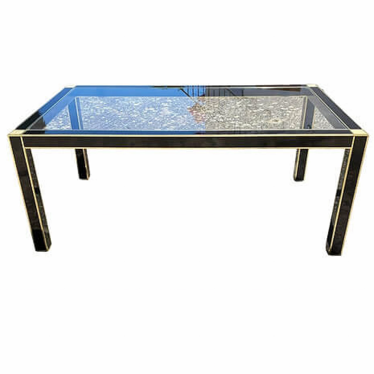 Wood, brass and crystal table by Pierre Cardin for Roche Bobois, 1970s 7