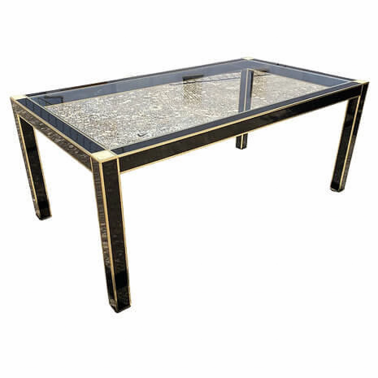 Wood, brass and crystal table by Pierre Cardin for Roche Bobois, 1970s 8