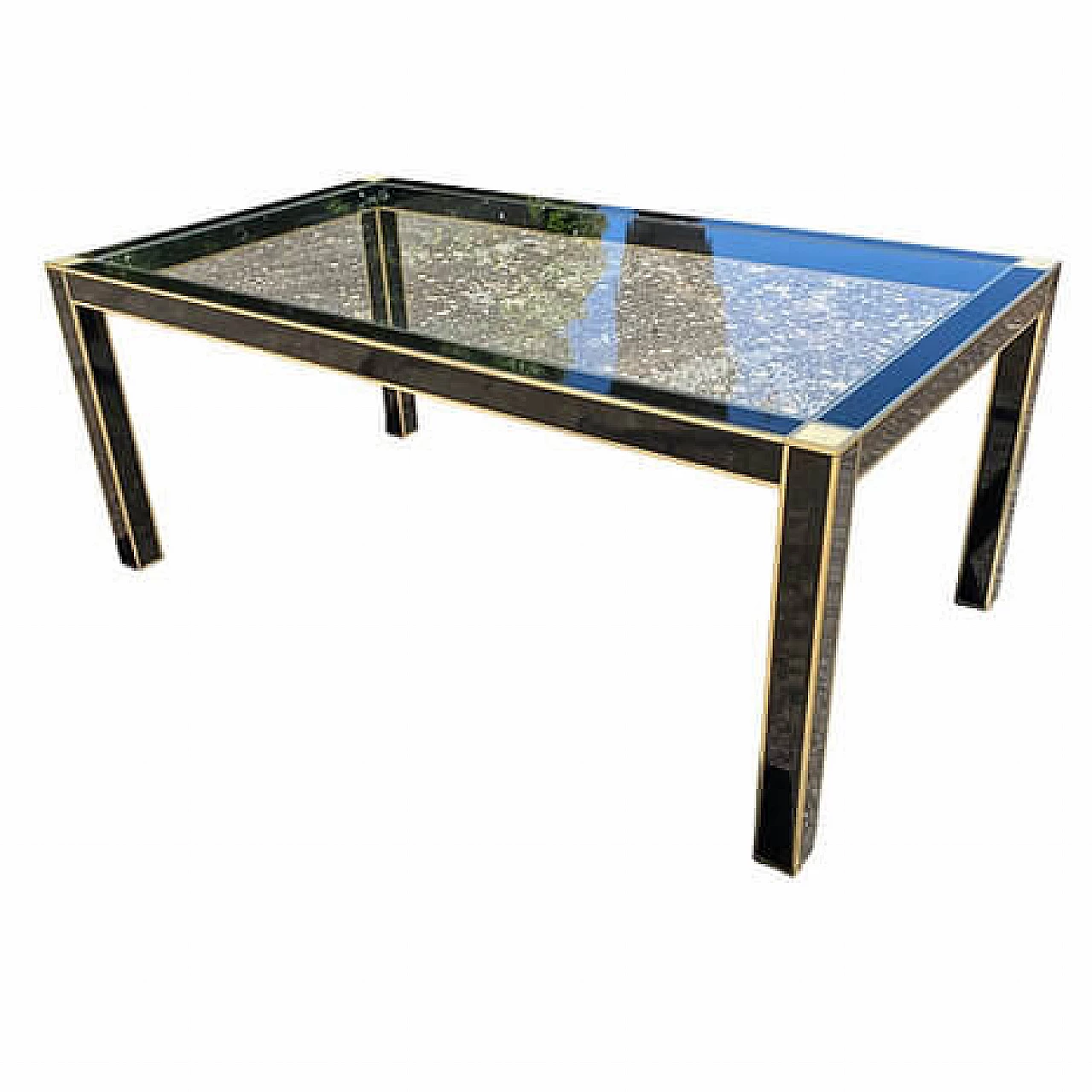 Wood, brass and crystal table by Pierre Cardin for Roche Bobois, 1970s 9