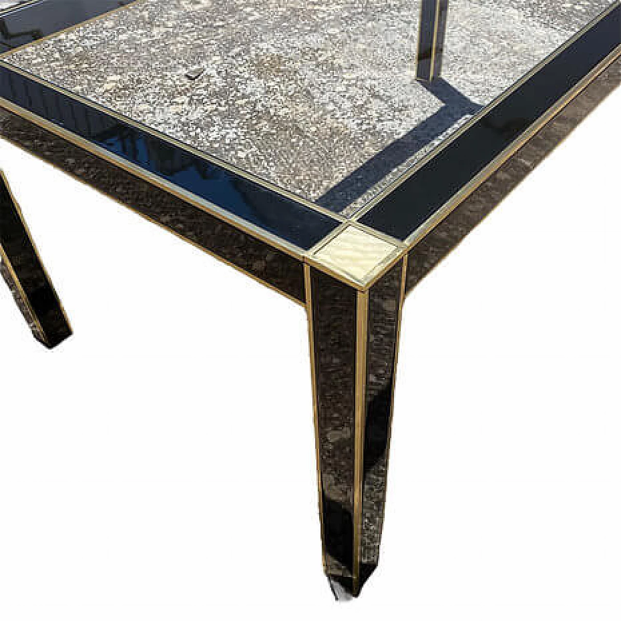 Wood, brass and crystal table by Pierre Cardin for Roche Bobois, 1970s 10