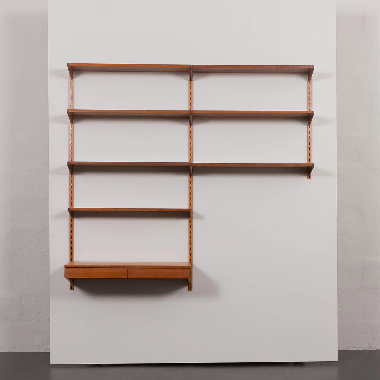 Hanging bookcase with desk by Kai Kristiansen for FM Mobler, 1960s 3