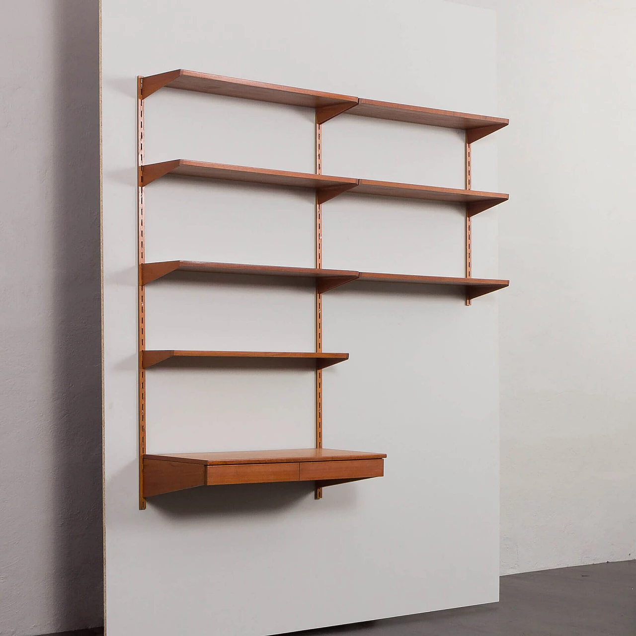 Hanging bookcase with desk by Kai Kristiansen for FM Mobler, 1960s 4