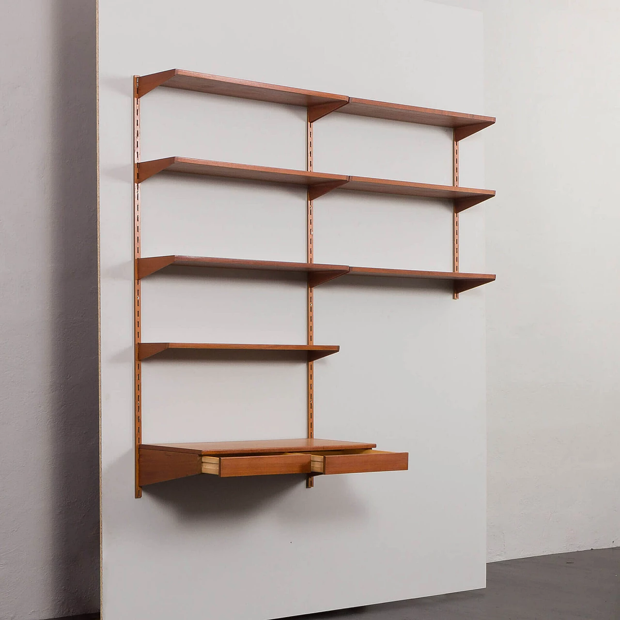 Hanging bookcase with desk by Kai Kristiansen for FM Mobler, 1960s 5