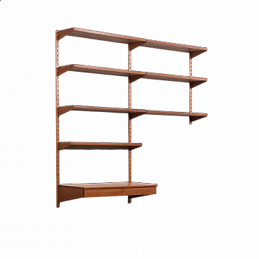 Hanging bookcase with desk by Kai Kristiansen for FM Mobler, 1960s