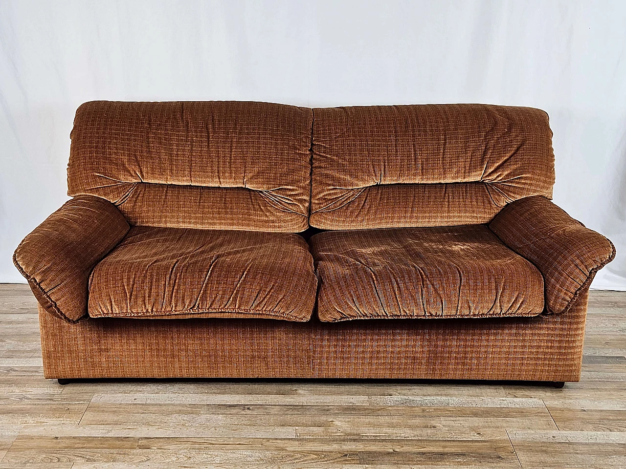 Two-seater brown fabric sofa by Doimo, 1970s 1