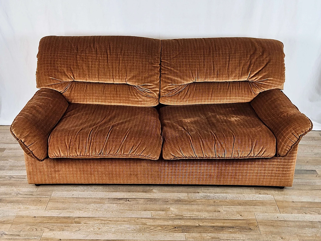 Two-seater brown fabric sofa by Doimo, 1970s 2