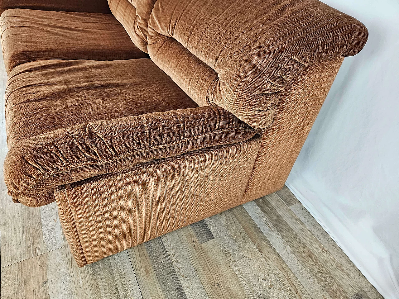 Two-seater brown fabric sofa by Doimo, 1970s 4