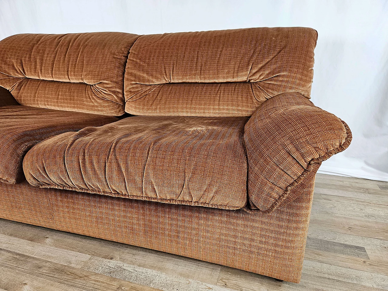 Two-seater brown fabric sofa by Doimo, 1970s 5