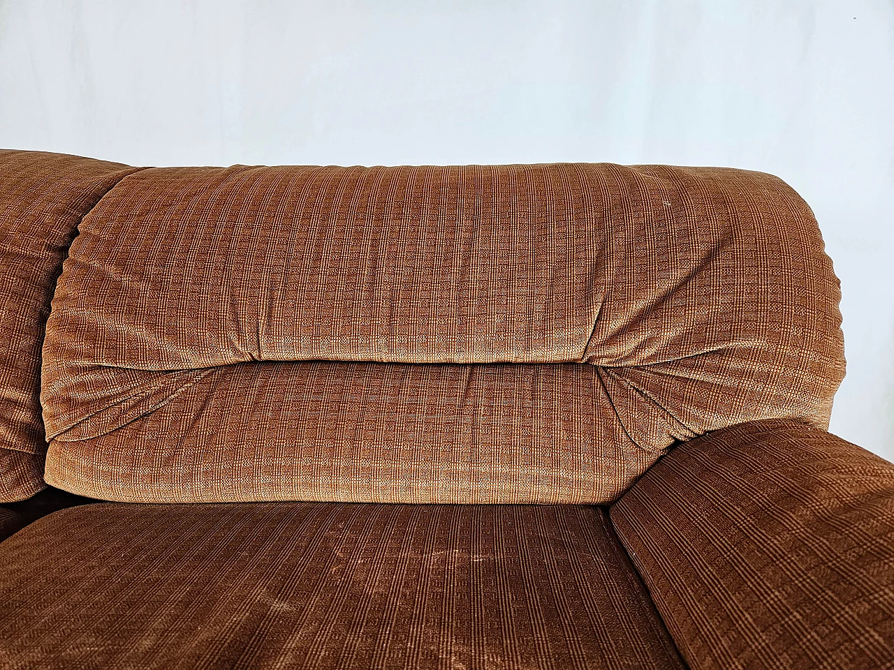 Two-seater brown fabric sofa by Doimo, 1970s 6