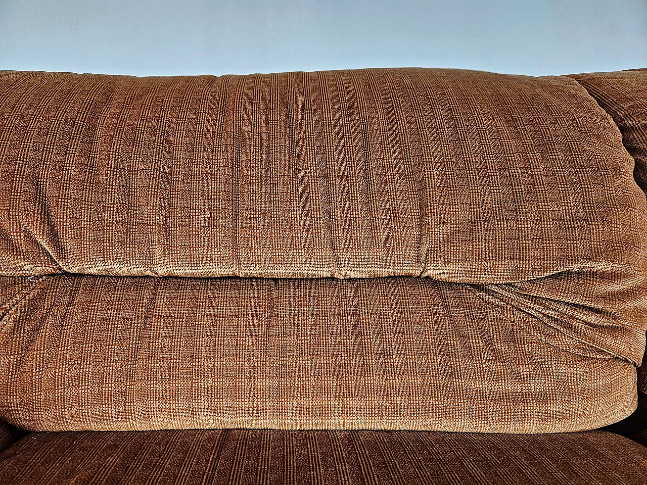 Two-seater brown fabric sofa by Doimo, 1970s 8