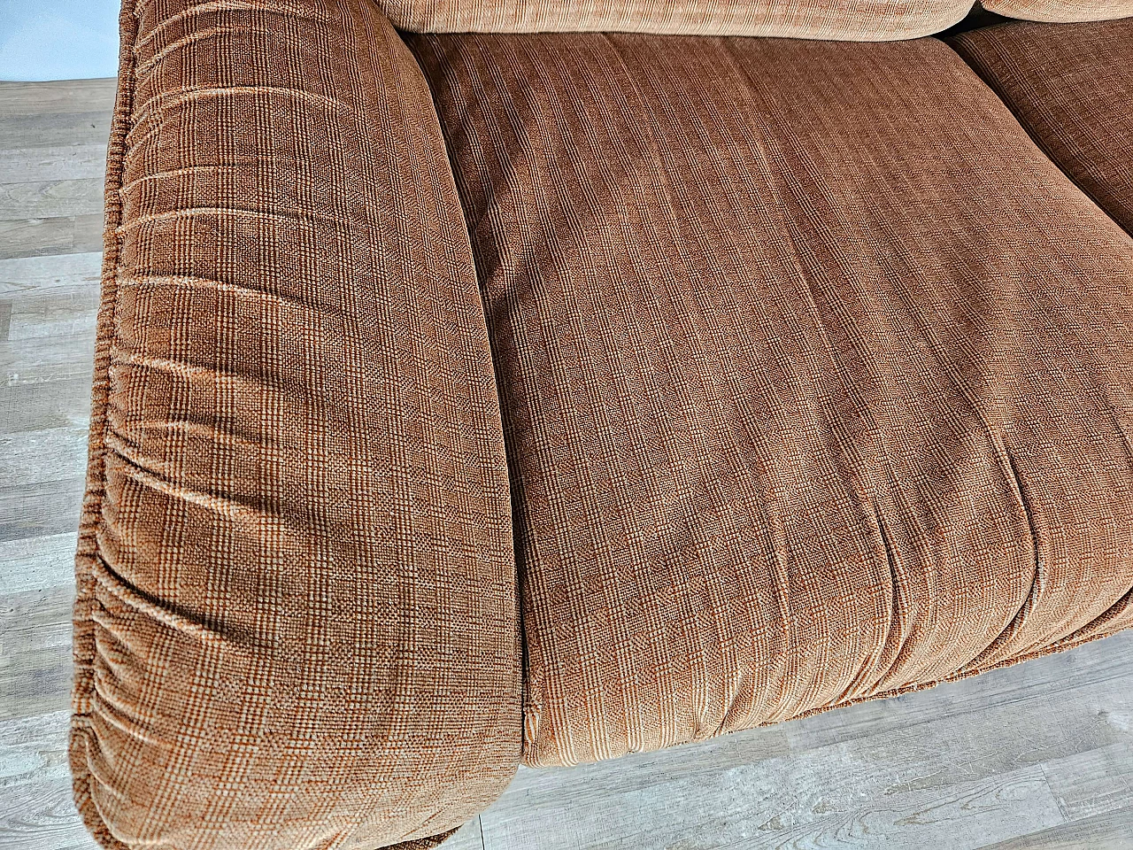 Two-seater brown fabric sofa by Doimo, 1970s 11