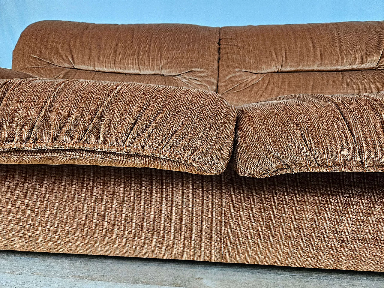 Two-seater brown fabric sofa by Doimo, 1970s 13