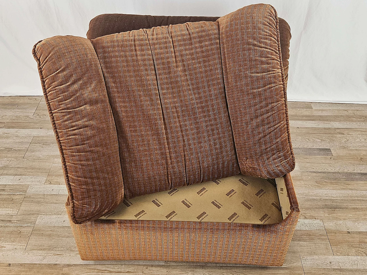 Brown fabric armchair by Doimo, 1970s 17