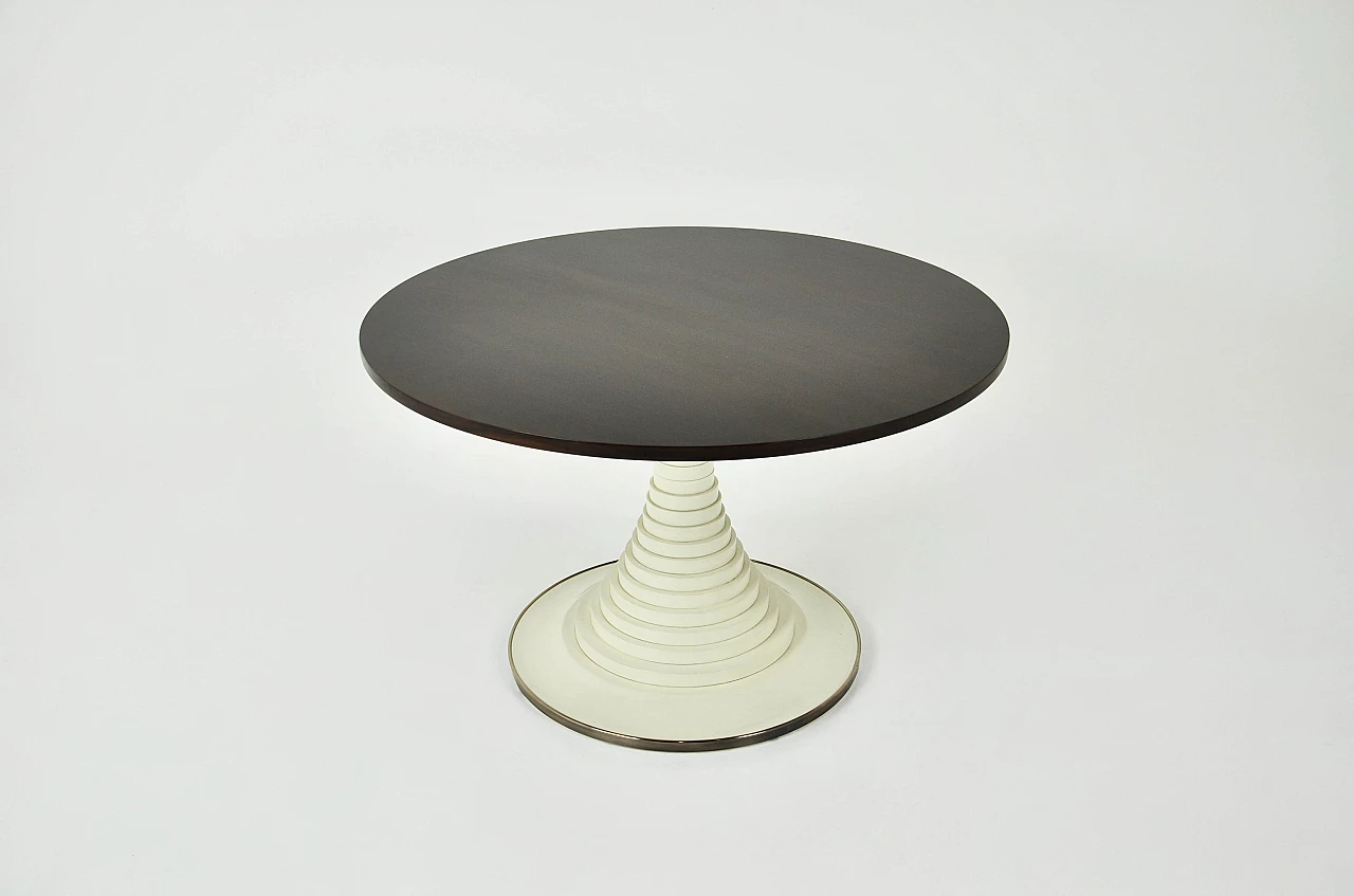 Tavolo rotondo in legno bicolore di Carlo De Carli per Sormani, anni '60 1