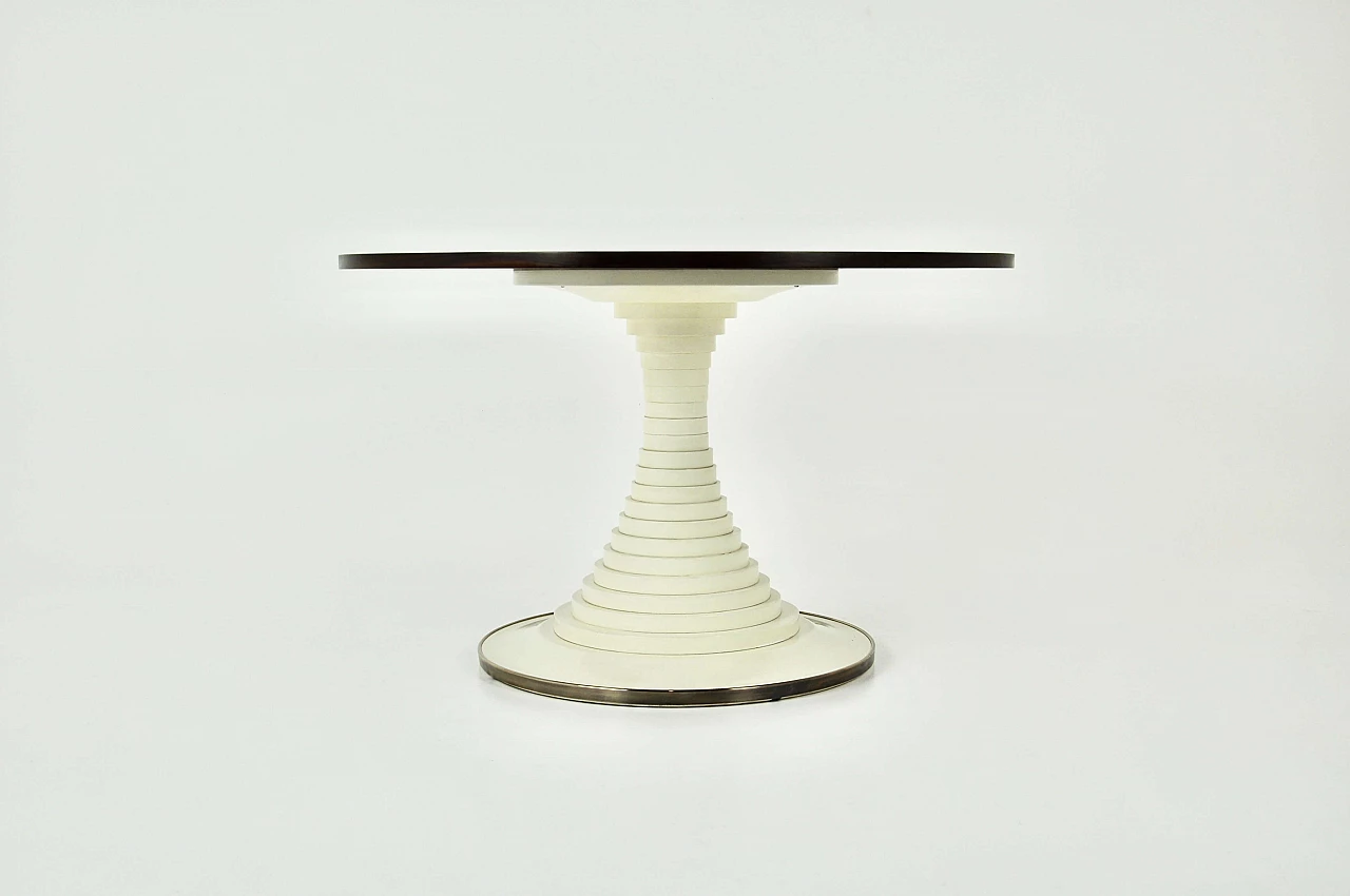 Tavolo rotondo in legno bicolore di Carlo De Carli per Sormani, anni '60 2