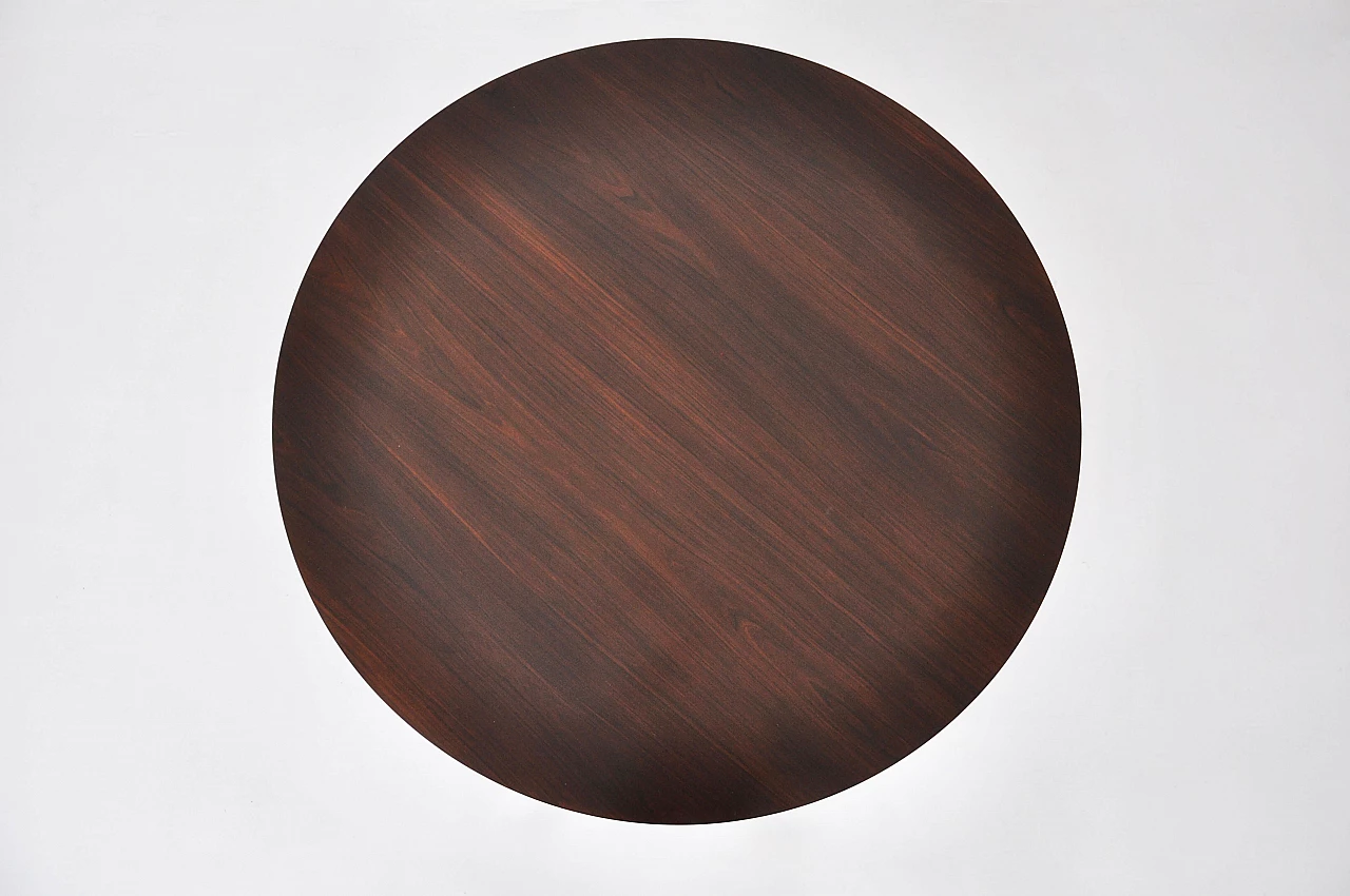Tavolo rotondo in legno bicolore di Carlo De Carli per Sormani, anni '60 3