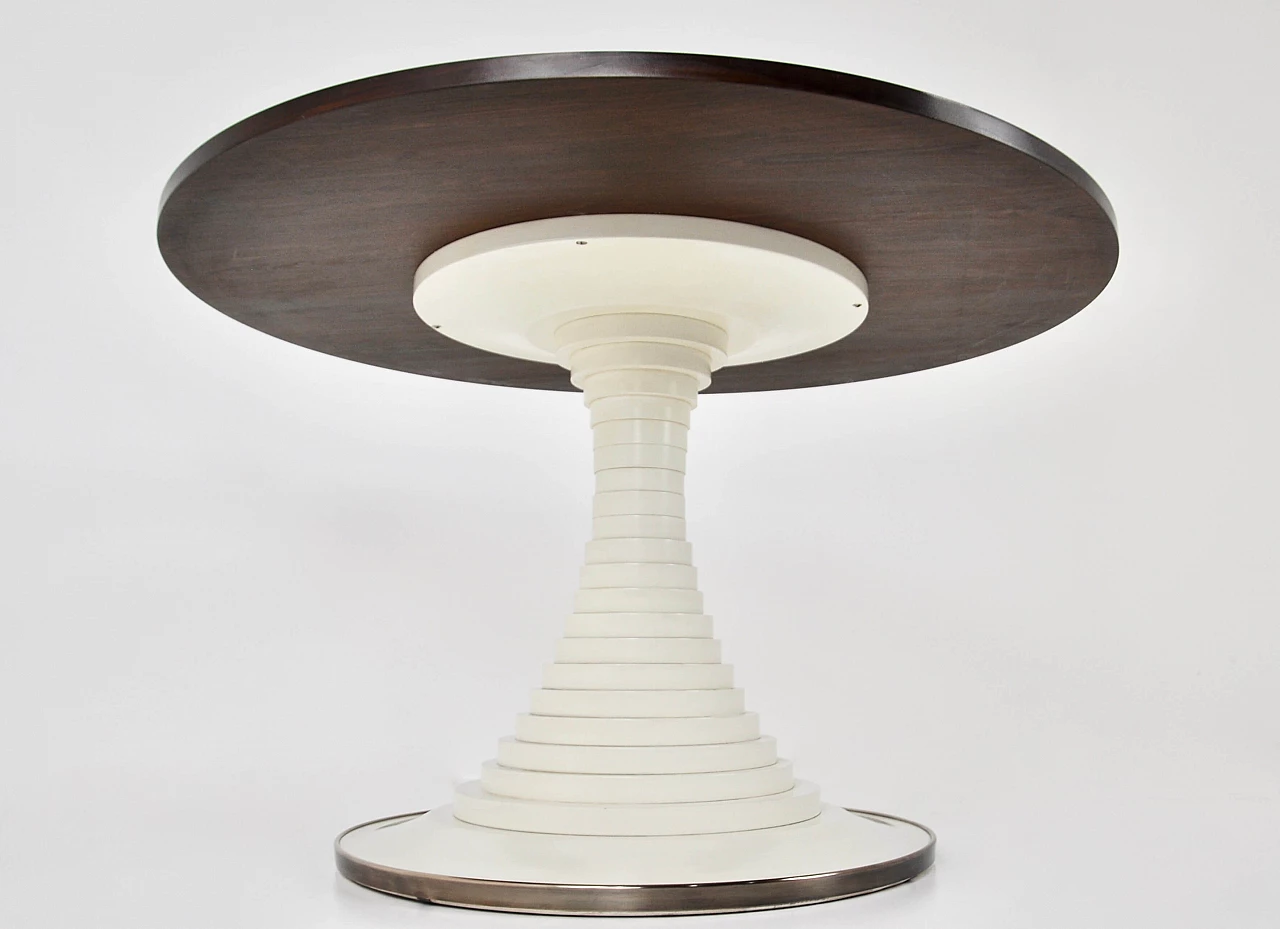 Tavolo rotondo in legno bicolore di Carlo De Carli per Sormani, anni '60 4
