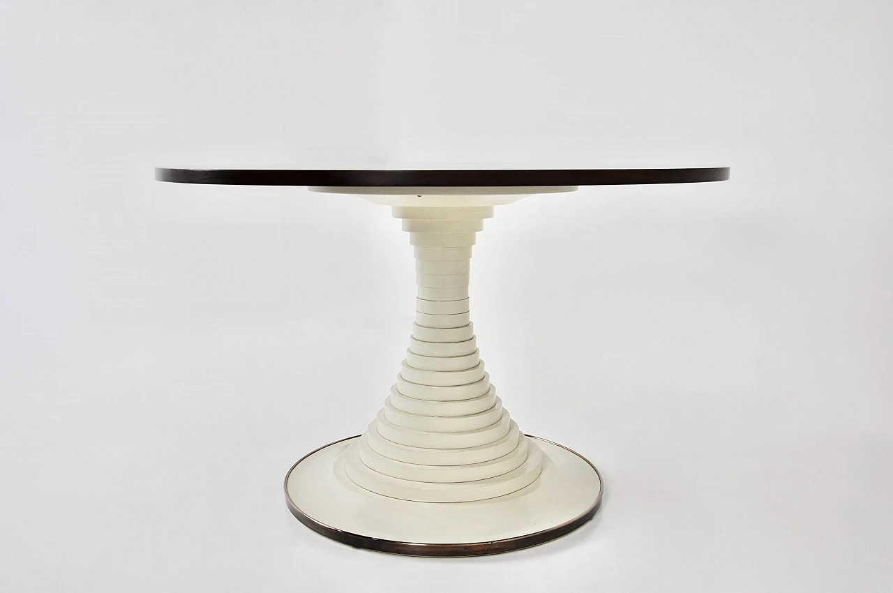 Tavolo rotondo in legno bicolore di Carlo De Carli per Sormani, anni '60 5