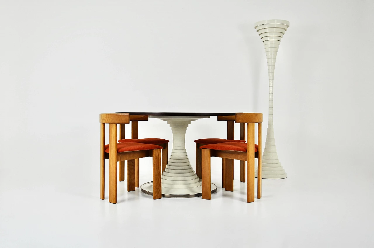 Round two-tone wood table by Carlo De Carli for Sormani, 1960s 7