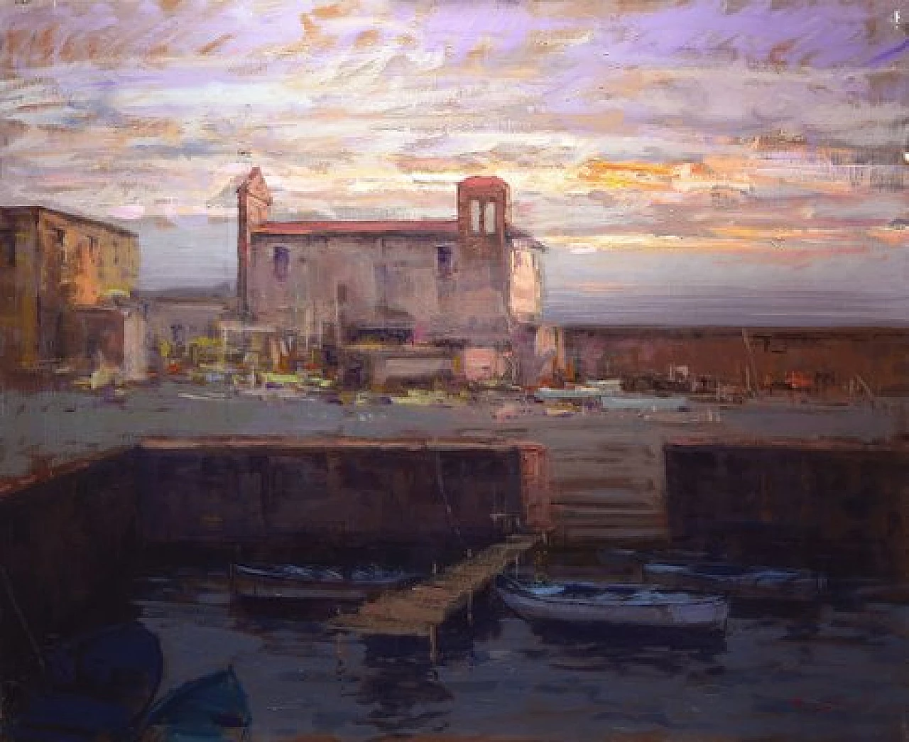 Renato Criscuolo, Pozzuoli, oil on canvas, 2000s 3