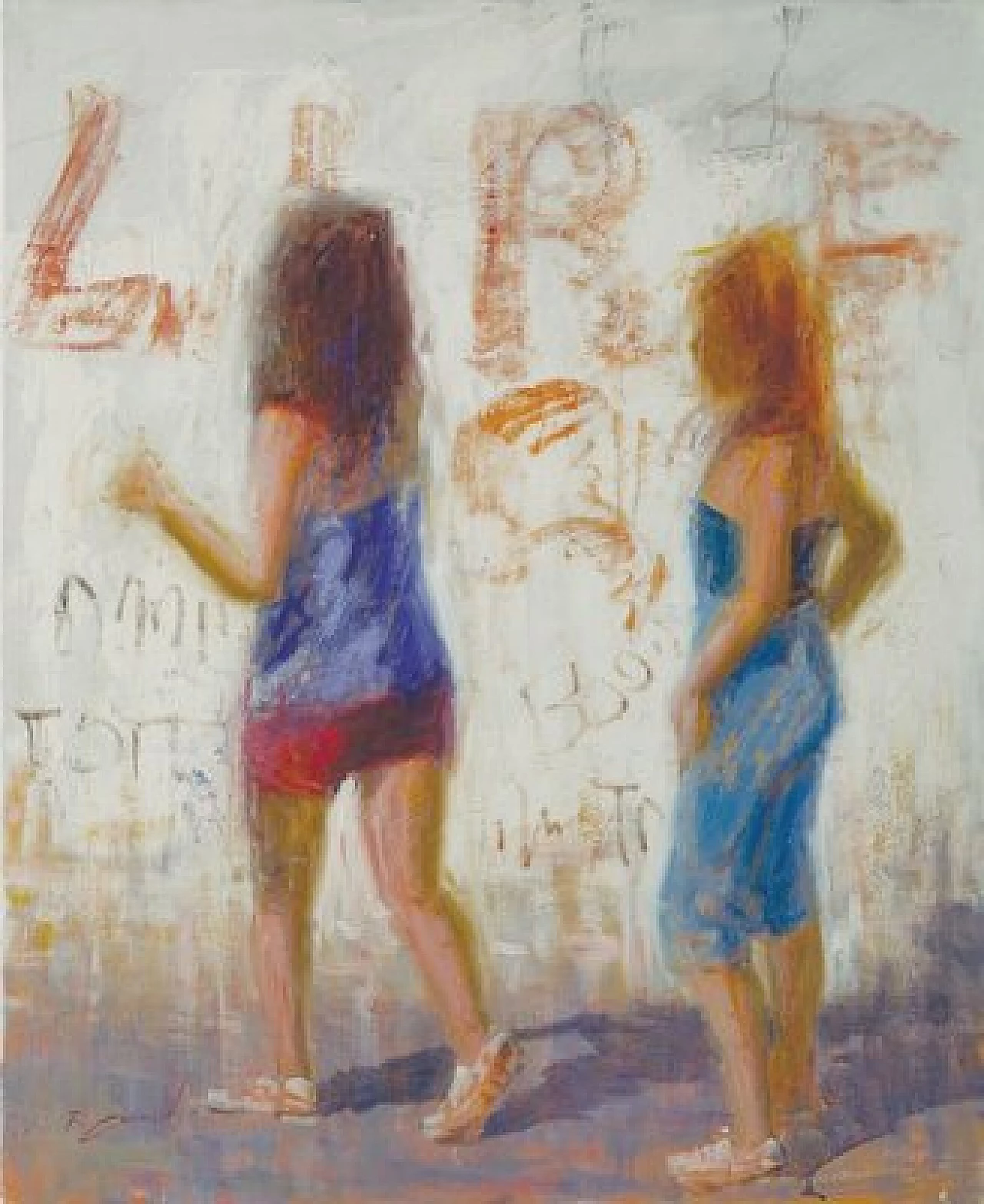 Renato Criscuolo, Girls, painting on canvas, 2000s 1