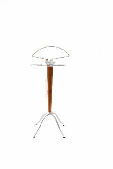 Cherry wood and white iron coat rack by Calligaris, 1990s