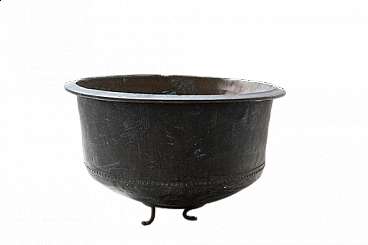 Copper cauldron with iron base, 19th century