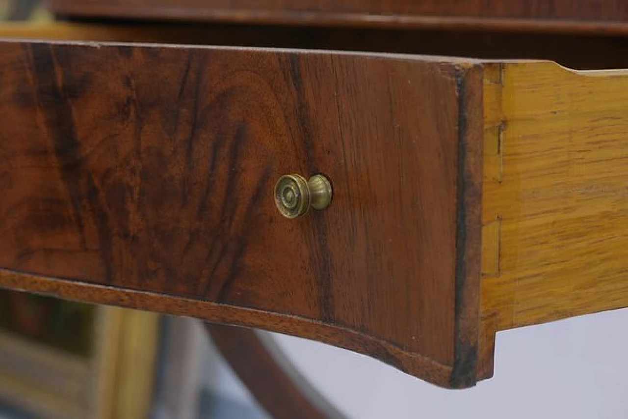 Tavolo da gioco in piuma di mogano con piedi e pomelli in bronzo, anni '20 2