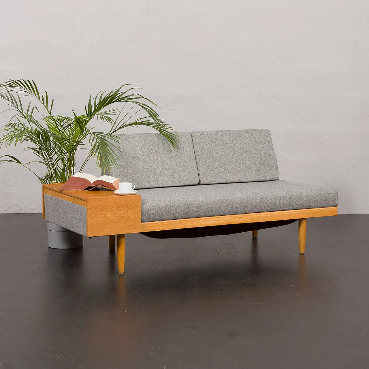 Svane oak and wool daybed by Igmar Relling for Ekornes, 1970s 5