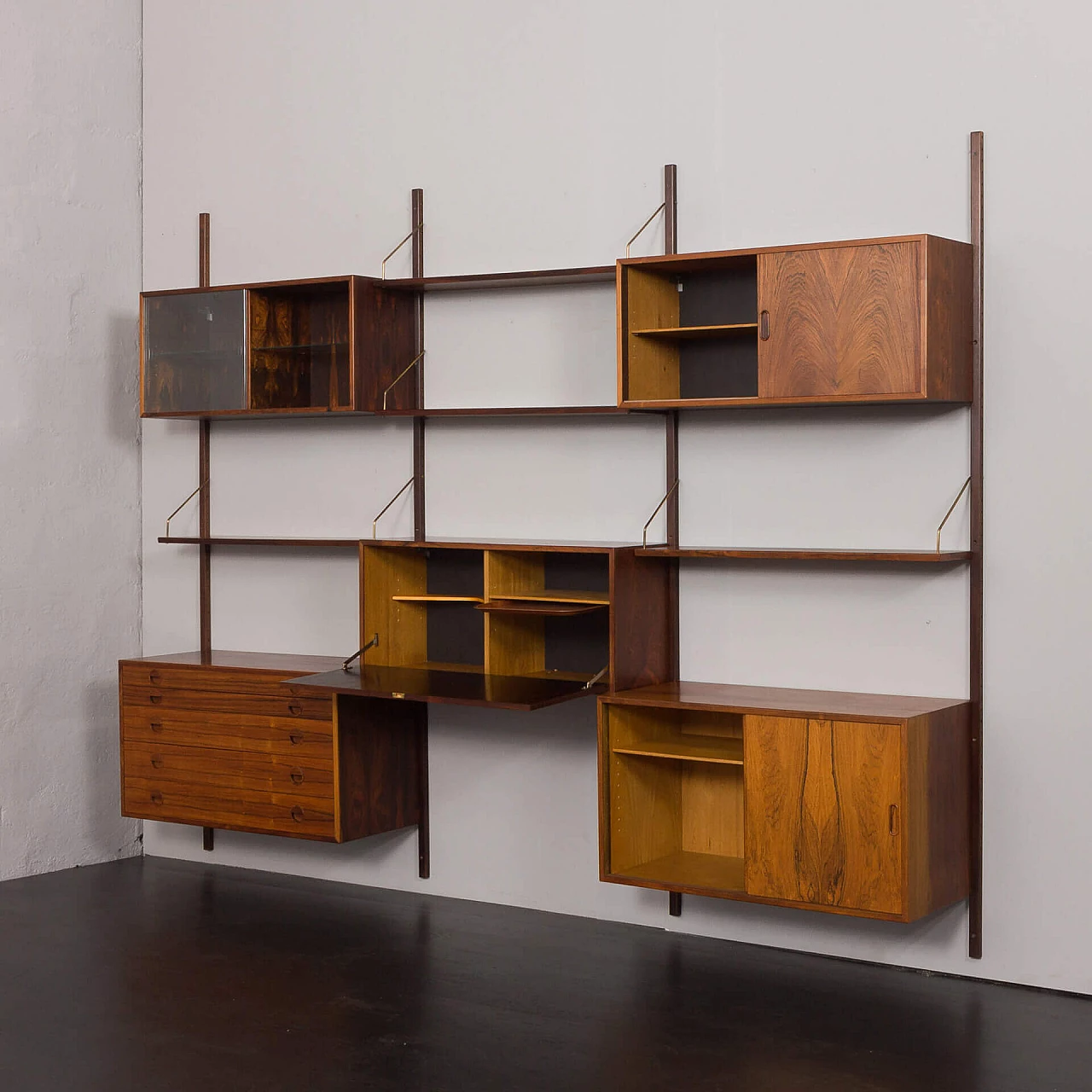 Modular rosewood bookcase with five cabinets by Thygesen and Sorensen for Hansen & Guldborg, 1960s 4