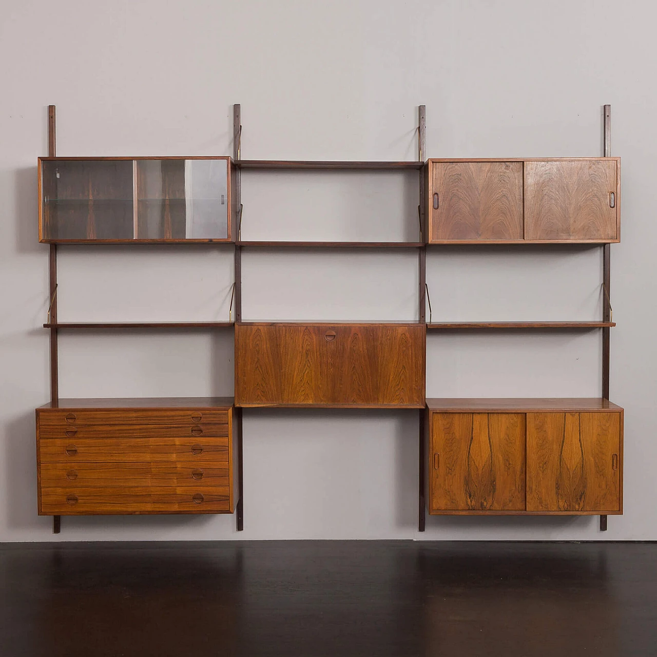 Modular rosewood bookcase with five cabinets by Thygesen and Sorensen for Hansen & Guldborg, 1960s 7