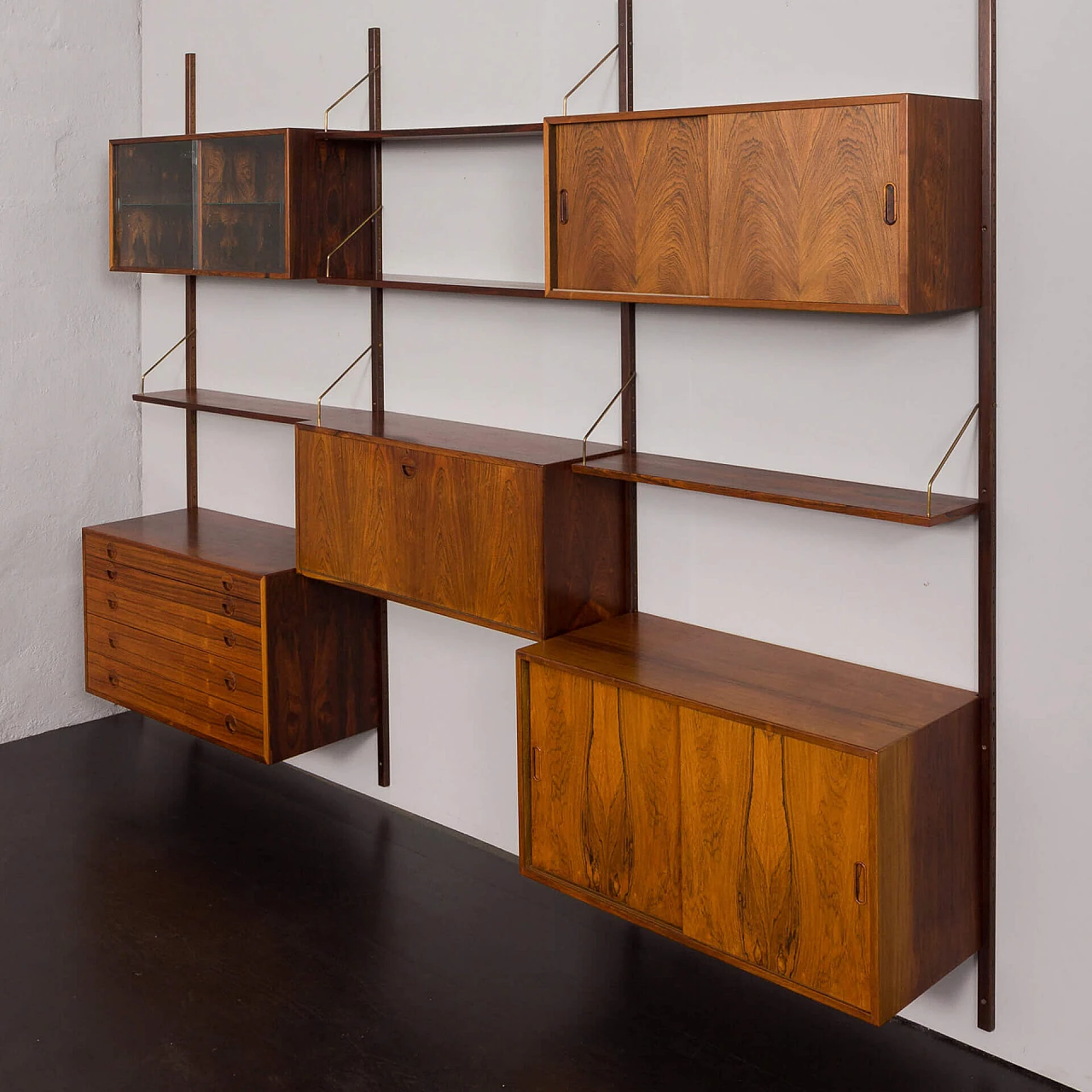 Modular rosewood bookcase with five cabinets by Thygesen and Sorensen for Hansen & Guldborg, 1960s 8