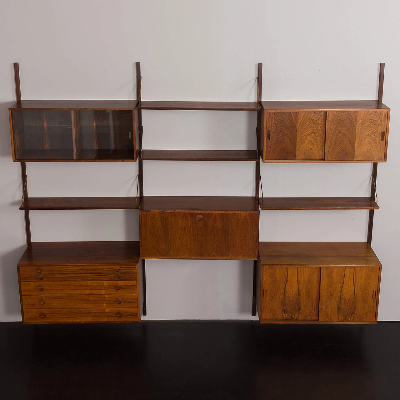 Modular rosewood bookcase with five cabinets by Thygesen and Sorensen for Hansen & Guldborg, 1960s 21