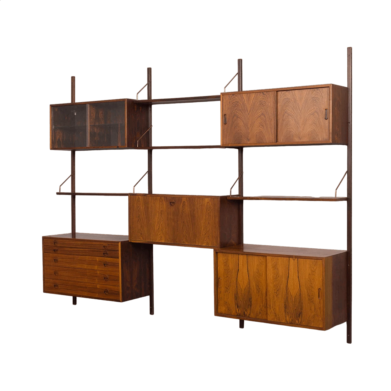 Modular rosewood bookcase with five cabinets by Thygesen and Sorensen for Hansen & Guldborg, 1960s 22