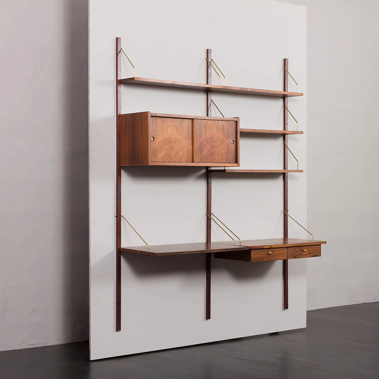 Rosewood bookcase with desk by Preben Sorensen for PS System, 1960s 3