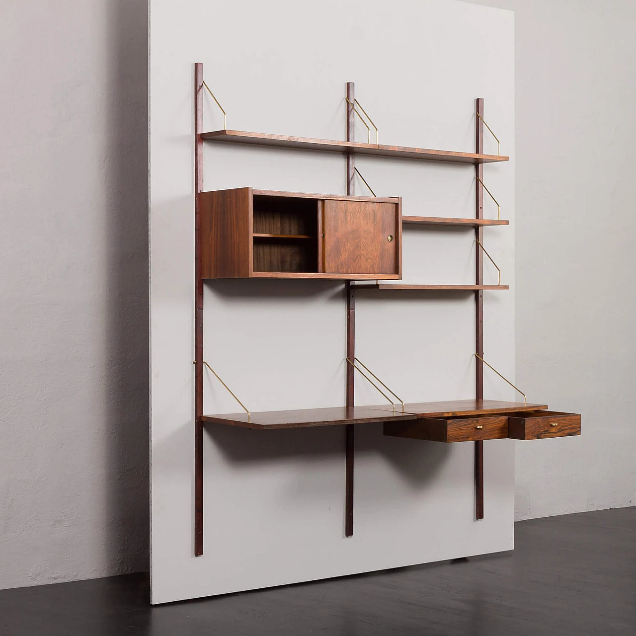 Rosewood bookcase with desk by Preben Sorensen for PS System, 1960s 4