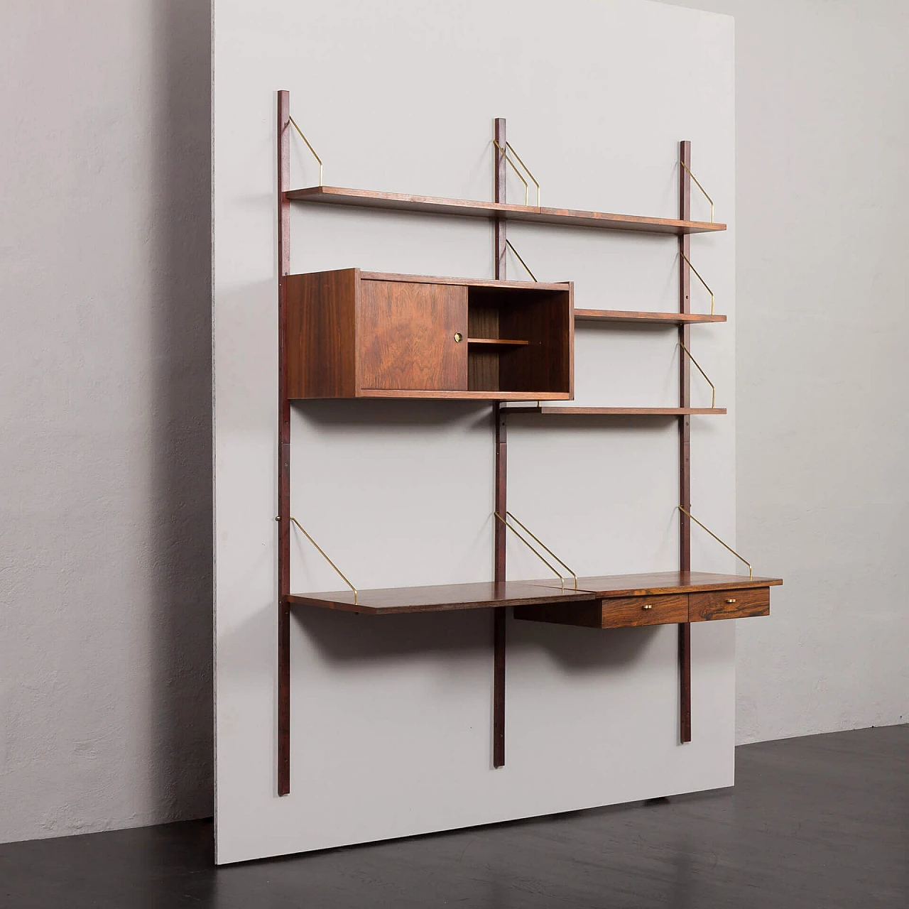 Rosewood bookcase with desk by Preben Sorensen for PS System, 1960s 5