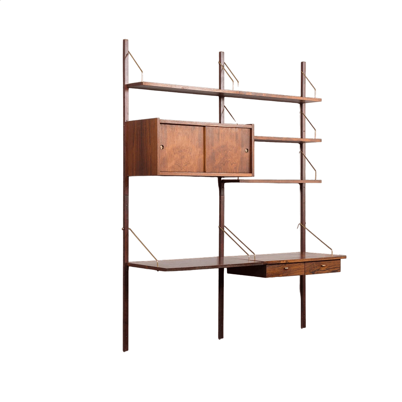 Rosewood bookcase with desk by Preben Sorensen for PS System, 1960s 20