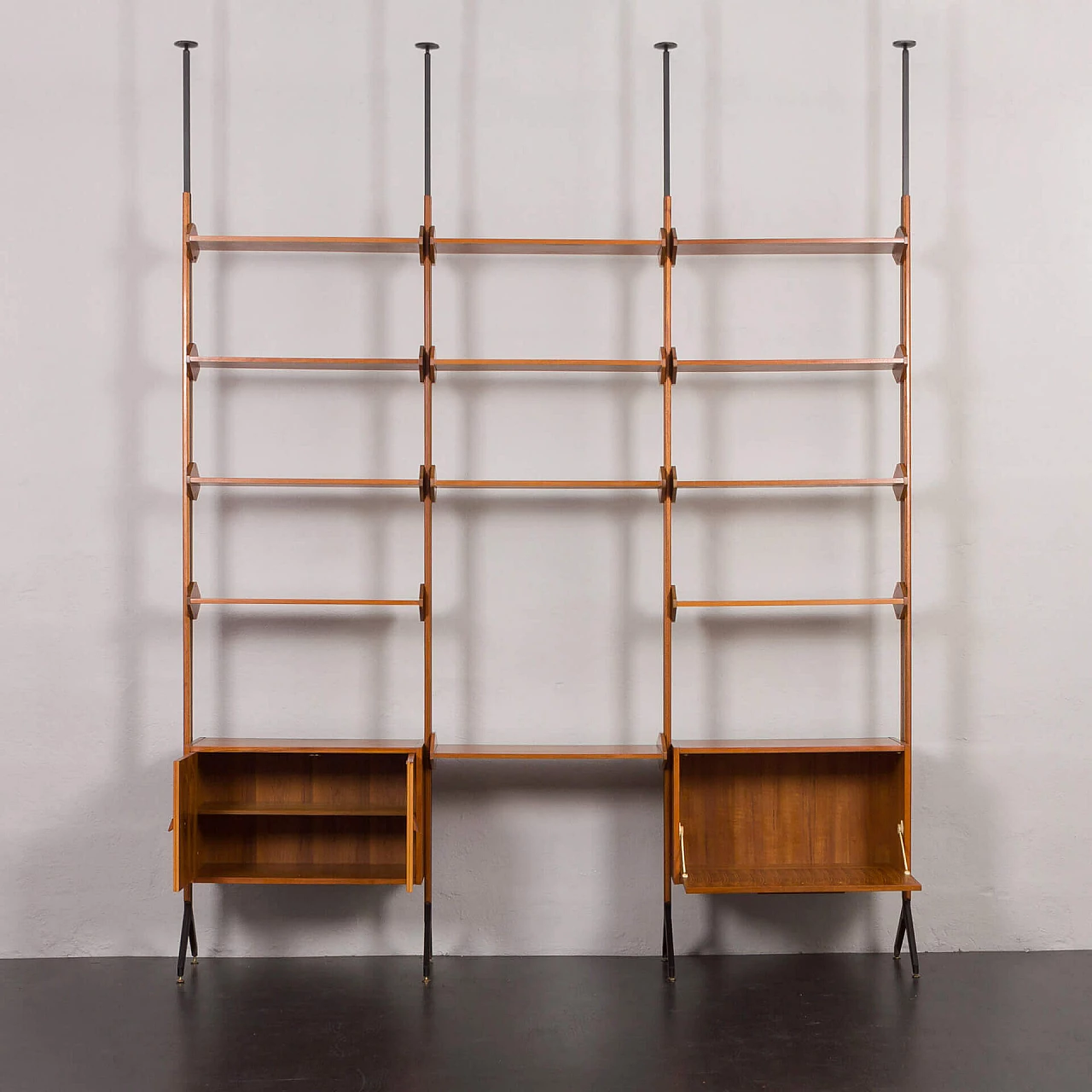 Floor-to-ceiling bookcase in the style of Franco Albini, 1960s 5