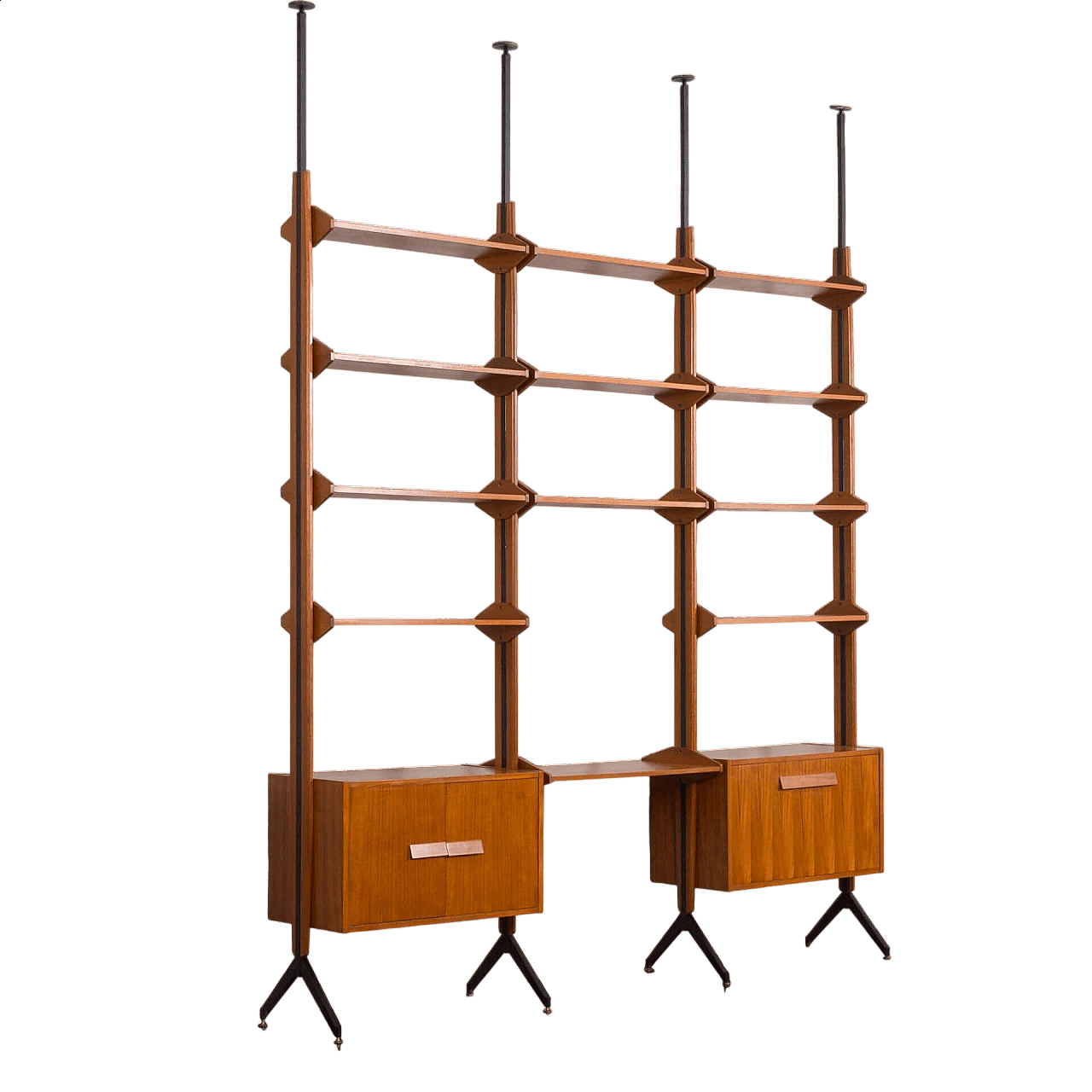 Floor-to-ceiling bookcase in the style of Franco Albini, 1960s 26