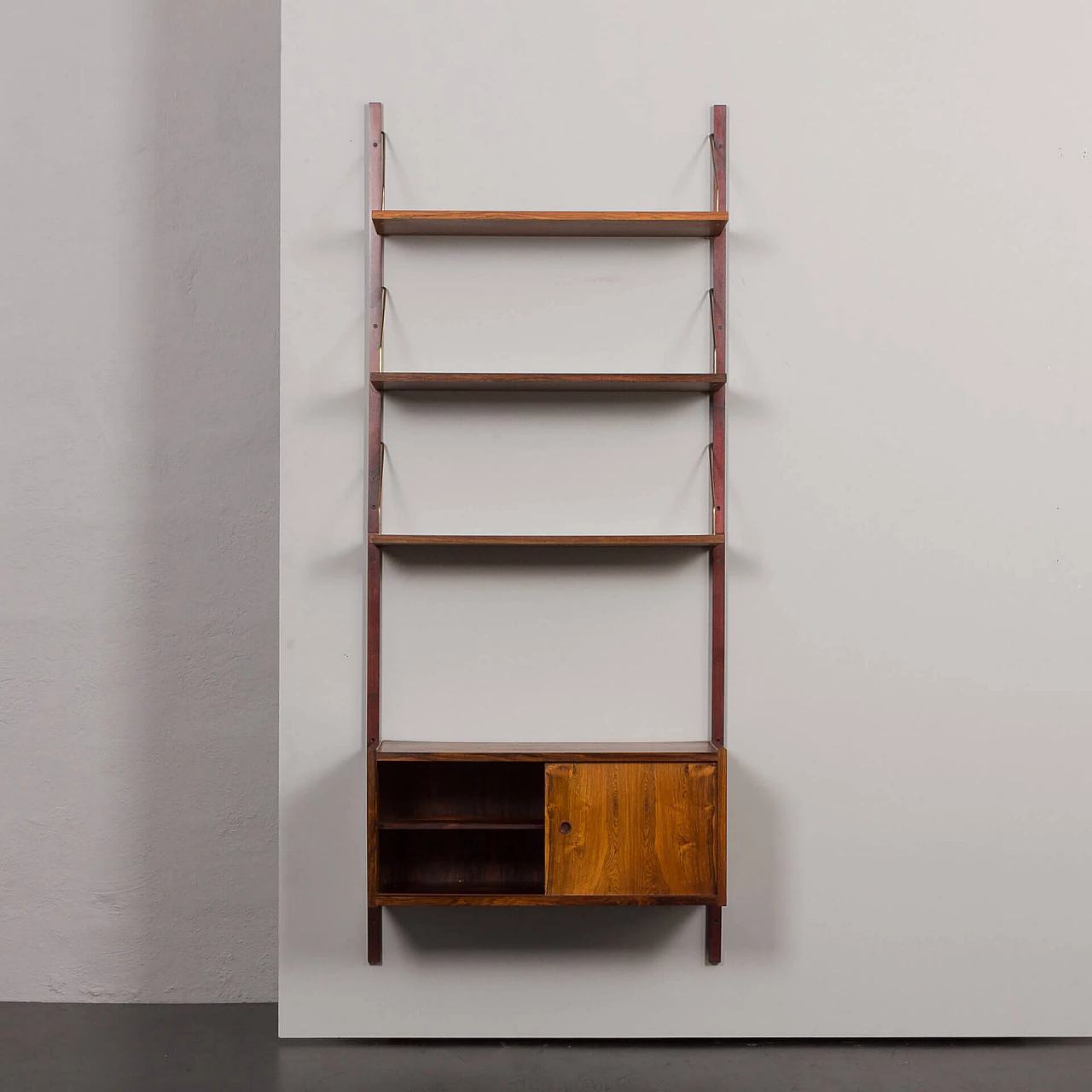 Libreria modulare in palissandro danese con mobile ad ante scorrevoli di Preben Sorensen per PS System, anni '60 7
