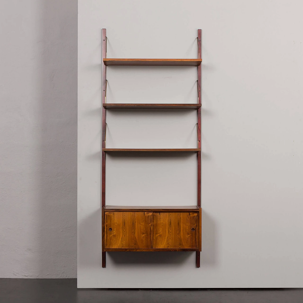 Libreria modulare in palissandro danese con mobile ad ante scorrevoli di Preben Sorensen per PS System, anni '60 8