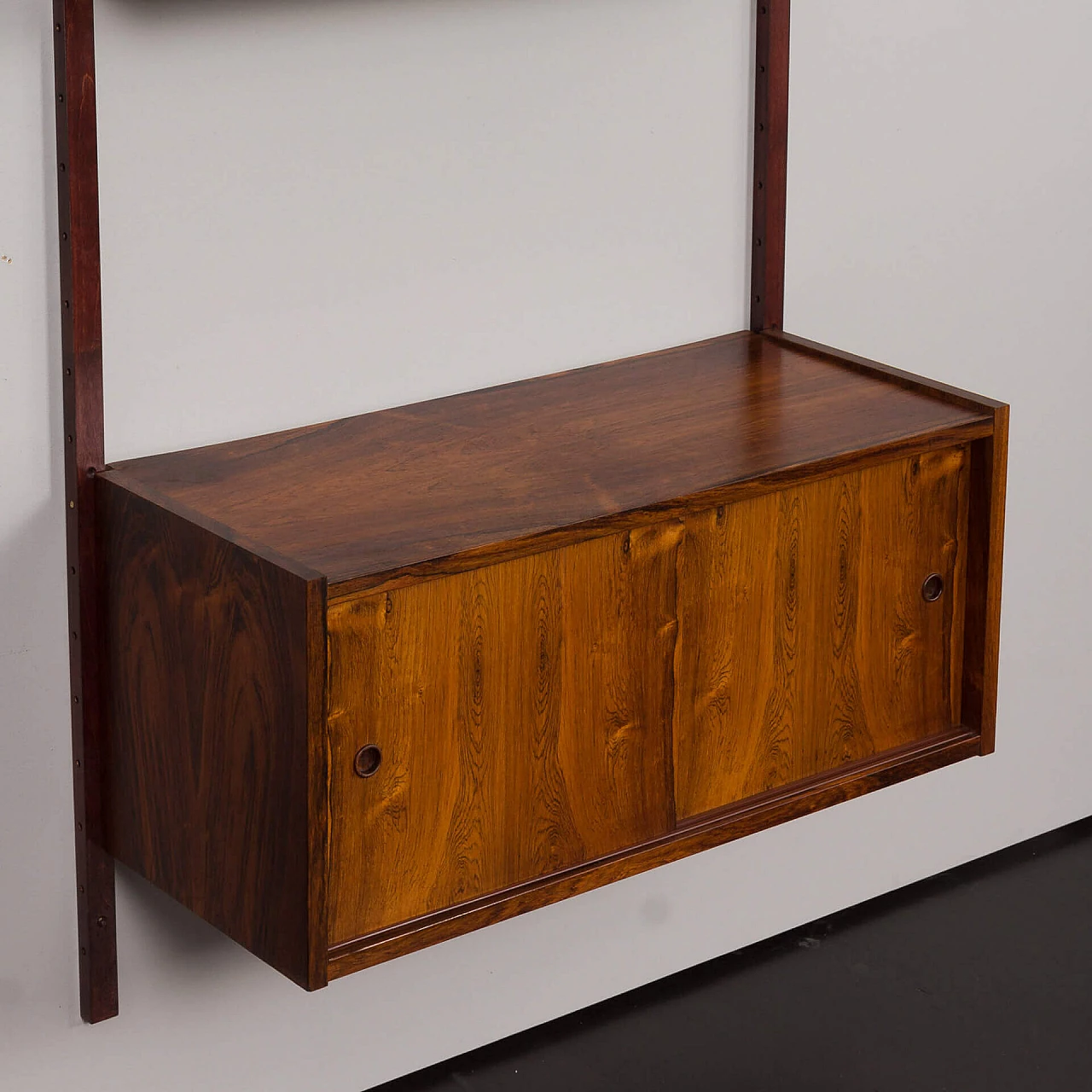 Libreria modulare in palissandro danese con mobile ad ante scorrevoli di Preben Sorensen per PS System, anni '60 10