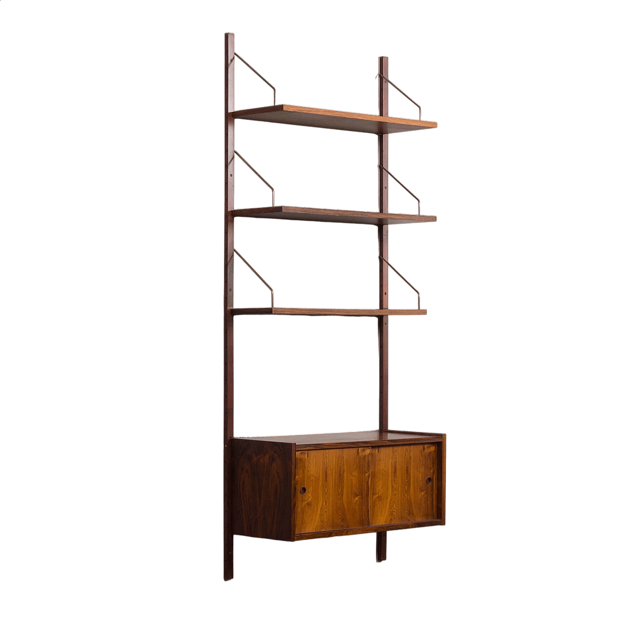 Libreria modulare in palissandro danese con mobile ad ante scorrevoli di Preben Sorensen per PS System, anni '60 17