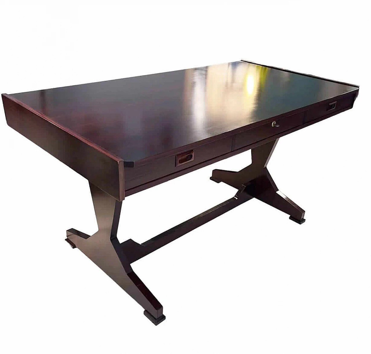 Scrivania in palissandro con cassetti, anni '70 14