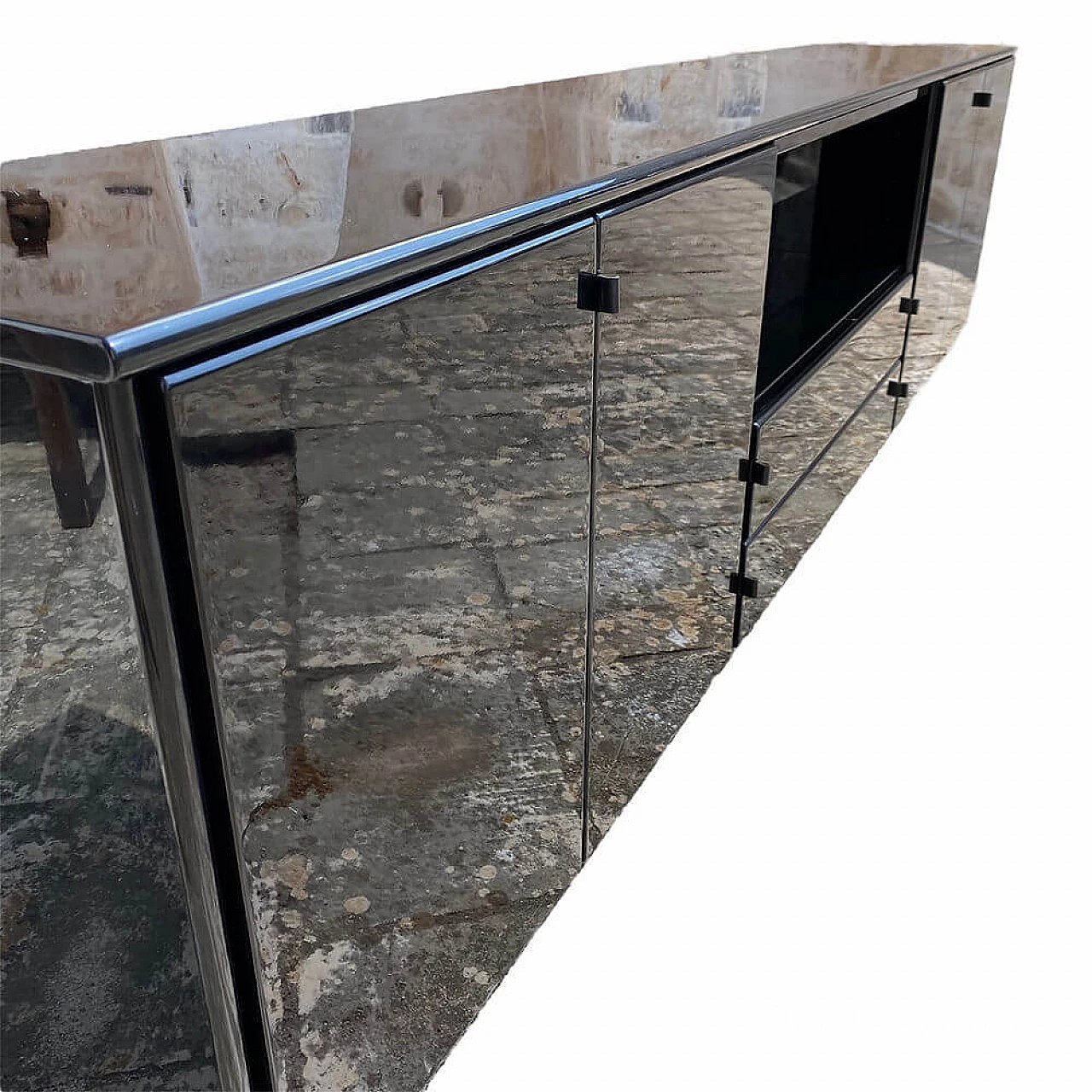 Credenza Mou in legno laccato con maniglie in pelle di Afra e Tobia Scarpa per Molteni, anni '70 7