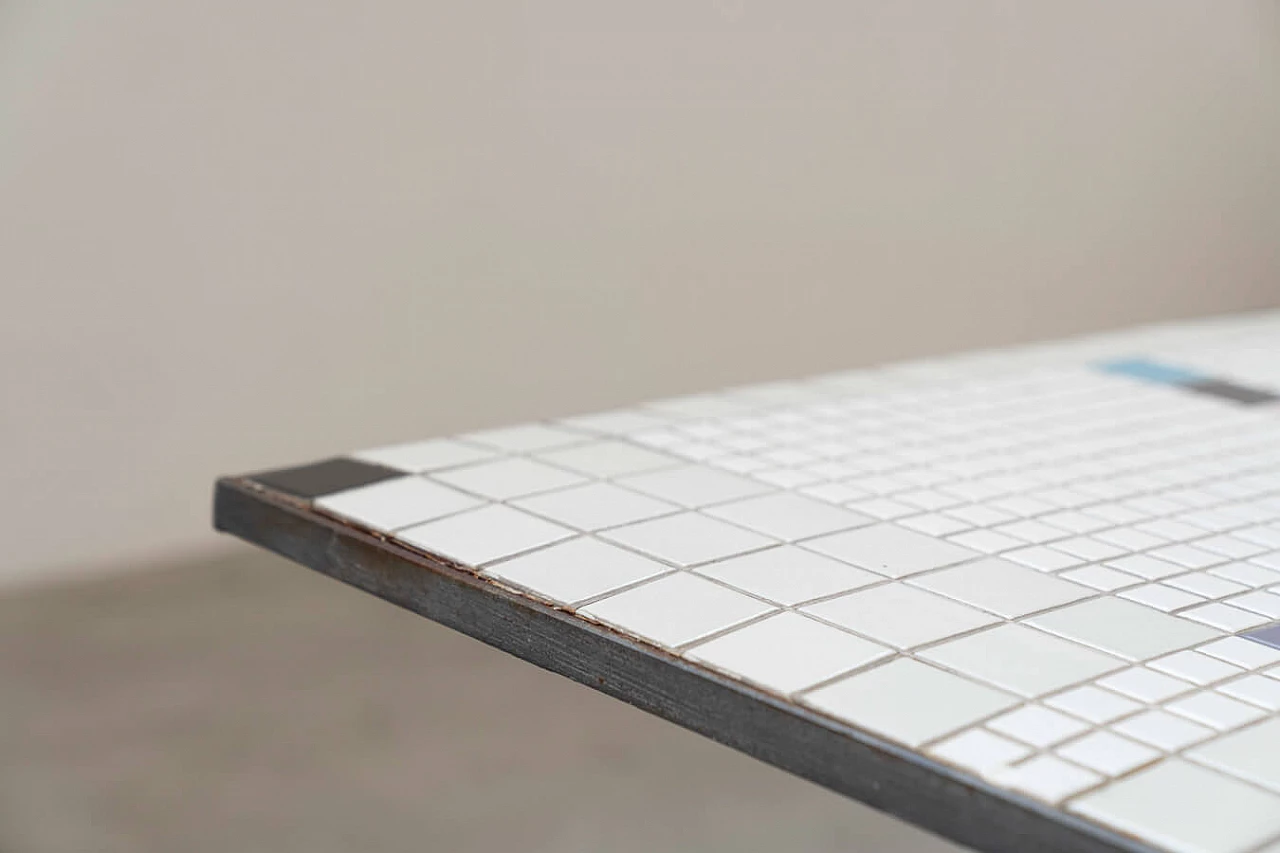 Table with tiled mosaic top and iron base, 1950s 12