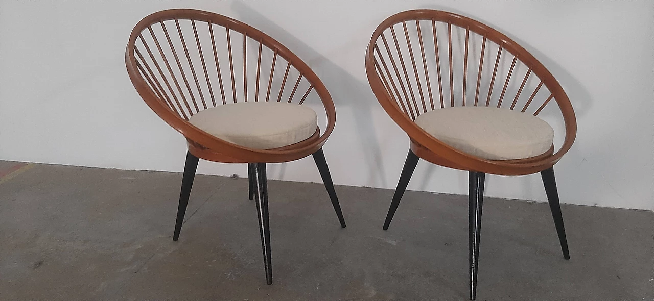 Coppia di poltrone Circle Chair di Ekstrom per Ese Mobler AB, anni '50 1