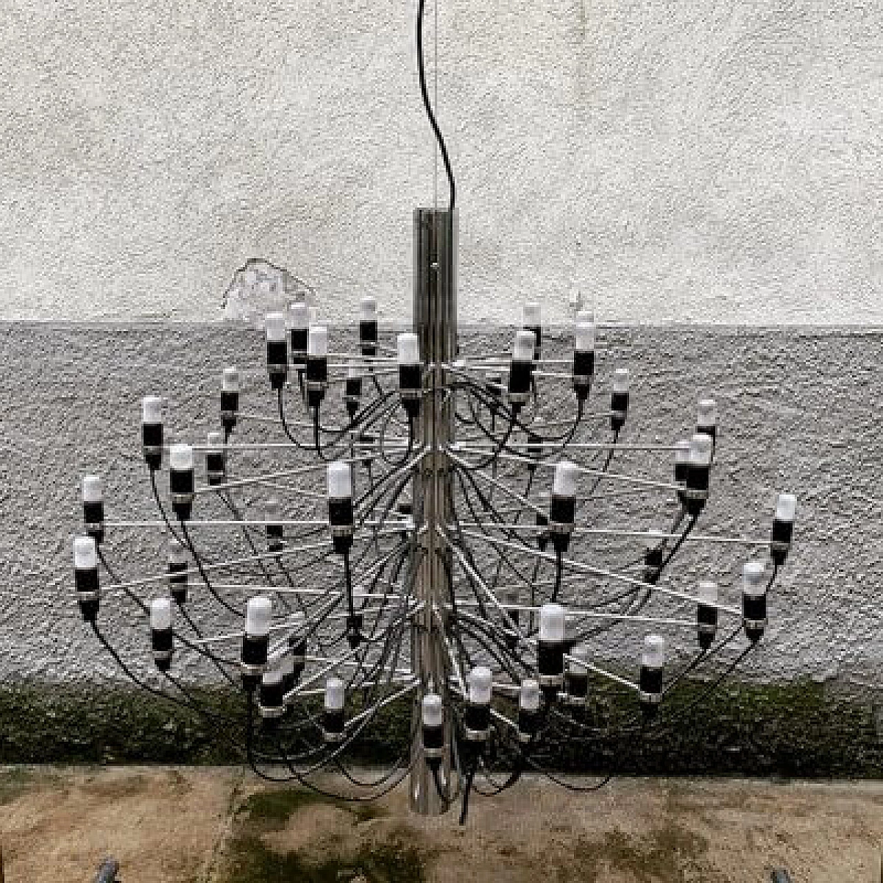 Fifty-bulb chandelier 2097 by Gino Sarfatti for Flos, 2000s 1